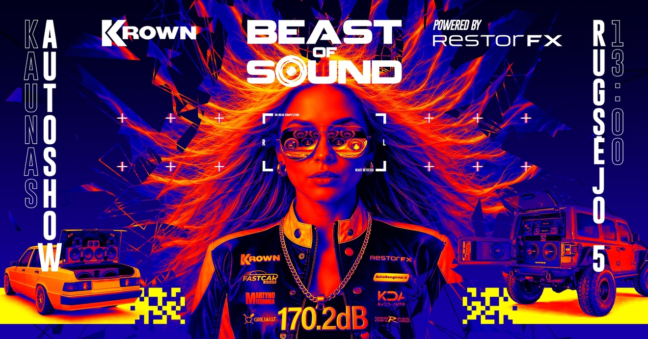 Beast Of Sound x dB Drag Racing atvyksta į Krown Kaunas Autoshow 2026 Rugsėjo 5 d. (Powered by RestorFX)