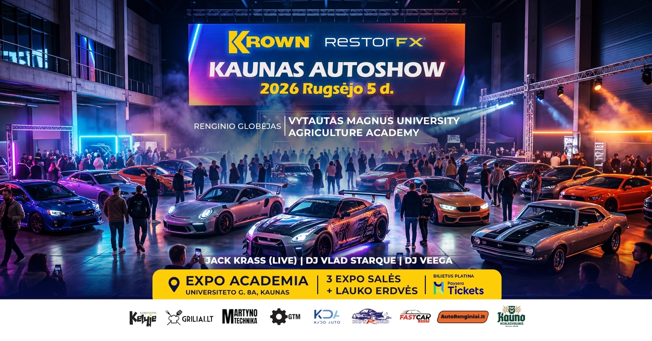Krown Kaunas Autoshow 2026 Rugsėjo 5 d. (Powered by RestorFX)